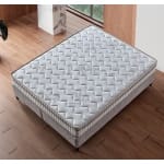 Pat Boxspring MONZA cu ladă de depozitare, structura metalica, material și saltea premium cu topper integrat, design modern - imagine 5