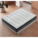 Pat Boxspring ODESSA cu ladă de depozitare, structura metalica, material și saltea premium cu topper integrat, LED-uri si charger USB incorporate - imagine 5
