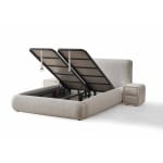 Pat Boxspring SENSO cu ladǎ de depozitare, structurǎ metalicǎ, material si saltea premium cu topper integrat - imagine 7