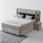 Pat Boxspring TULUM cu lada de depozitare, structura metalica, saltea premium cu topper integrat, LED-uri incorporate in capatai. - imagine 2